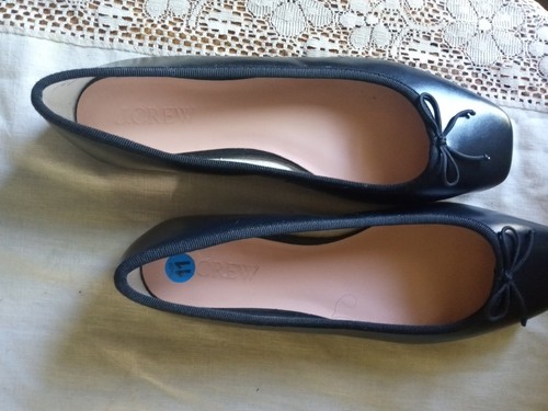 Women's Size 11 J Crew Black Leather Ballet Flats - Picture 10 of 10