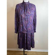 Vtg Pendleton Country Sophisticates Petite Skirt/Blouse Set Purple Paisley Sz 8 Vtg Pendleton Country Sophisticates Petite Skirt/Blouse Set Purple Paisley Sz 8 - Image 1