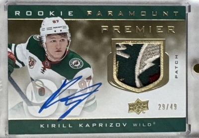 2020-21 Upper Deck Premier RC Paramount Jersey Relics Auto Kirill Kaprizov /49