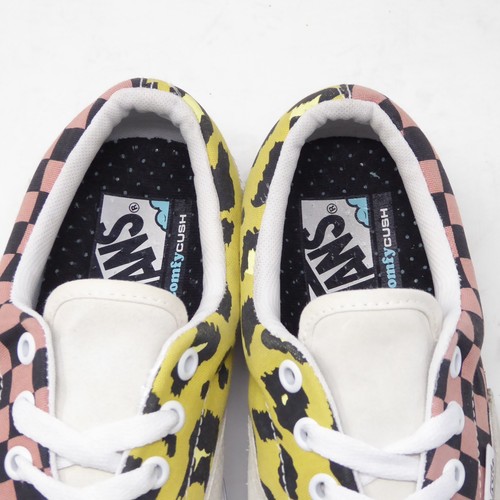 Vans Era ComfyCush Checkerboard Leopard Sneakers Pink Yellow Beige Womens 6 - Picture 7 of 9
