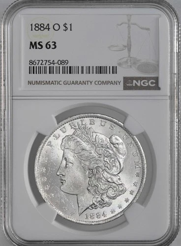 1884-O  $1  MORGAN SILVER DOLLAR  "NEW ORLEANS"  NGC MS63  #8672754-089
