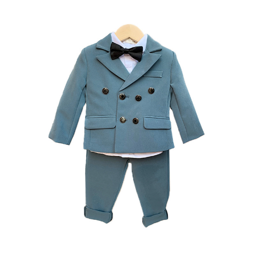 Child Double Breasted Suit Set Boys Blazer Pants 2pcs Set Host Party Costume - Picture 6 of 24