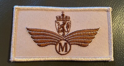 NORWAY AIR FORCE  PATCHES -  GREY FLYWING MASKINIST PATCH 