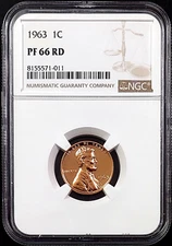 1963 Proof Lincoln Cent certified PF 66 RD by NGC! sku 71011