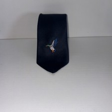 Vintage Flying duck  Navy Blue Mallard Duck 56" Acrylic Necktie. #Mensties#ebay