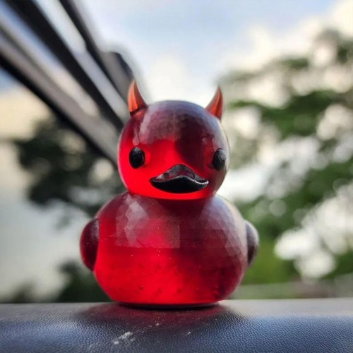 Mysterious Lil' Devil Ducky Duck Ornament Goth Duck Statue Gift - Picture 9 of 10