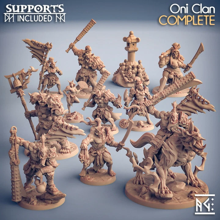 Artisan Guild Miniature D&D/wargames Ogre Oni Clan in resina 3d print
