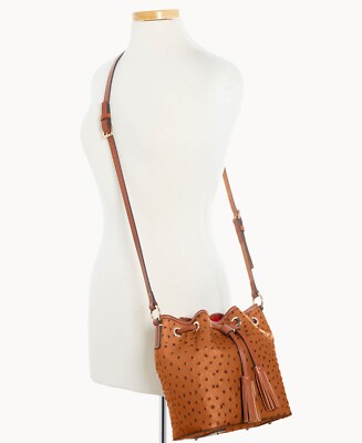 New Dooney Bourke Ostrich Serena Crossbody Shoulder Bag