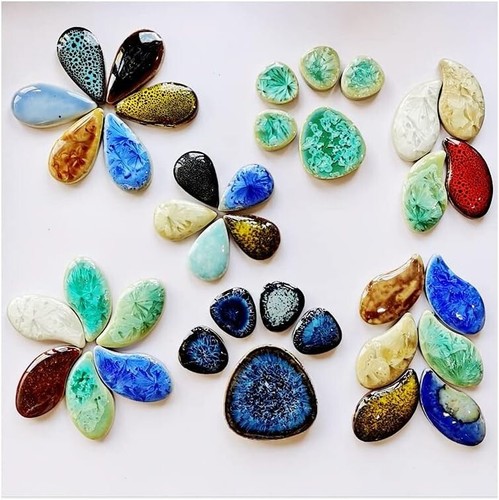 200G Ceramics Mosaic Tiles Random Color Raindrops Shape Mosaic Ceramics Pieces - Picture 5 of 8