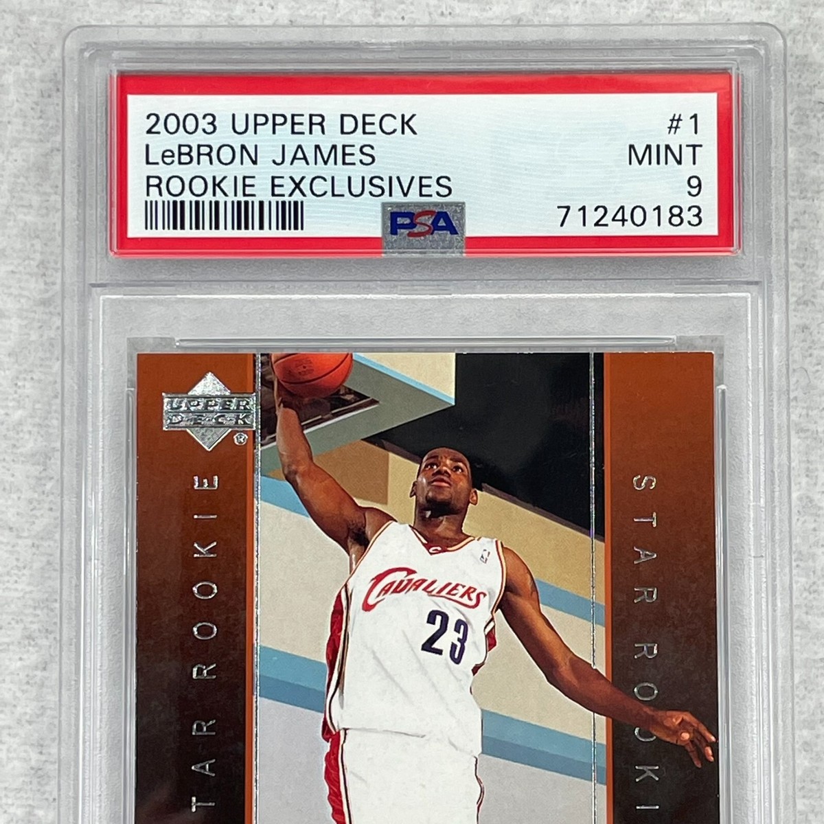 2003-04 Lebron James Upper Deck Rookie Exclusives RC #1 PSA 9 Cleveland Cavalier