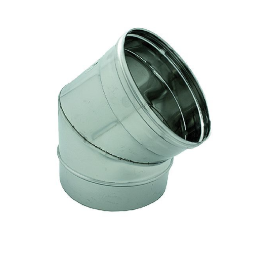 Ala gomito curva per canne fumarie in acciaio inox 45° Ø 18 cm 180 mm stufa - Foto 3 di 8