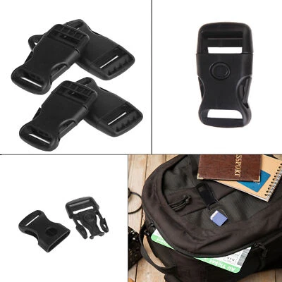Noir Côté Boucle Libération Plastique Pinces 25mm Sangles Sacs Sangles Réglable - Photo 1/4
