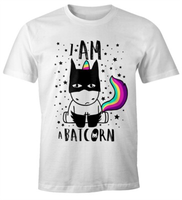 Batcorn Shirt Herren Einhorn Unicorn Fun-Shirt Moonworks 