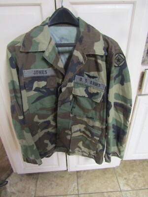 MILITARY BDU JACKET US ARMY NAME JONES AVIATOR 122ND