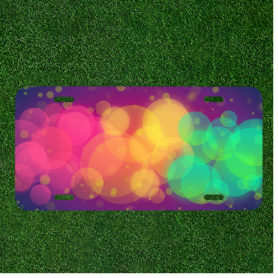 Custom Personalized Car License Plate With Bokeh Background Texture Colorful