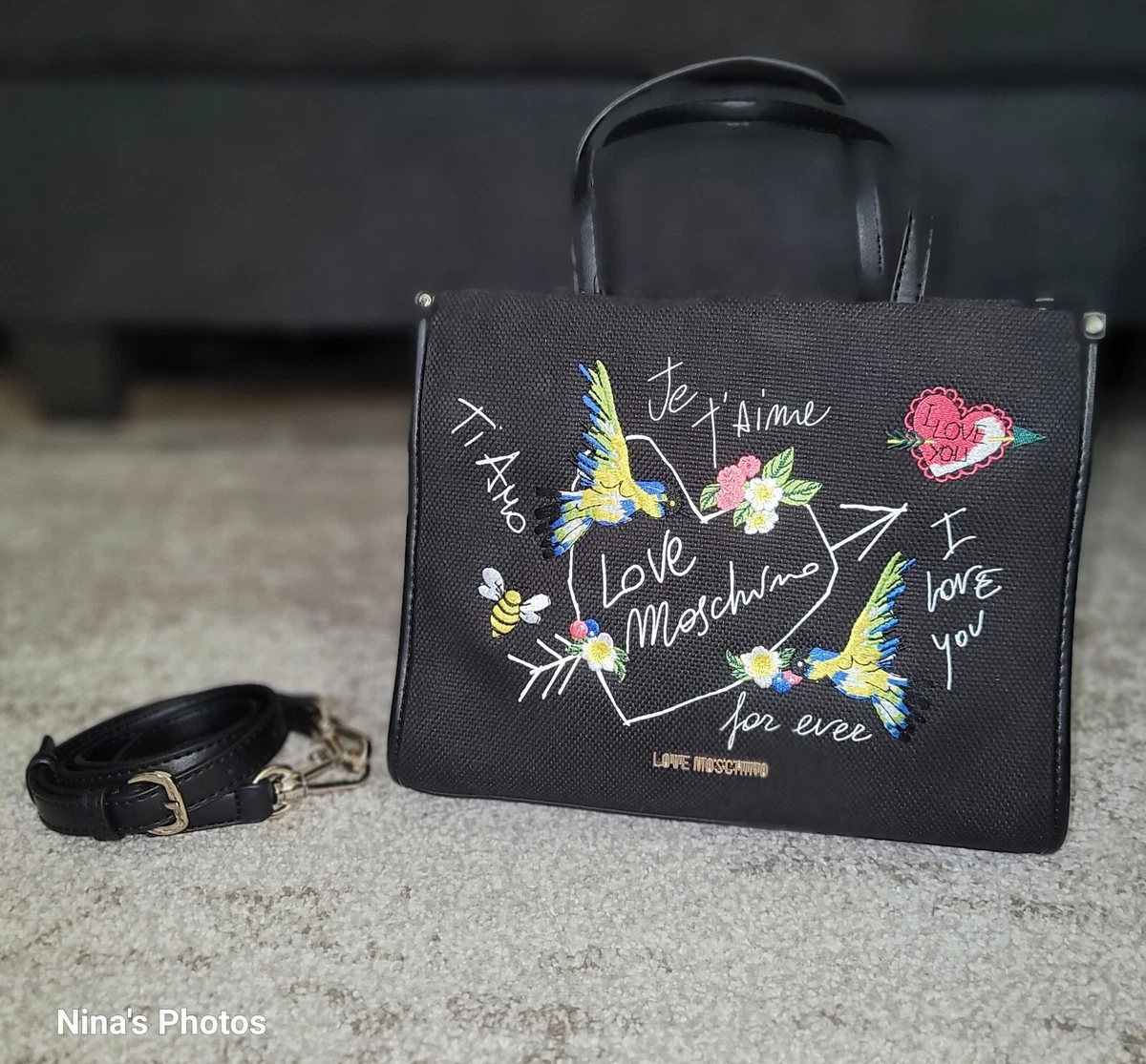 Moschino Embroidered Tote Bags & Handbags for Women for sale 