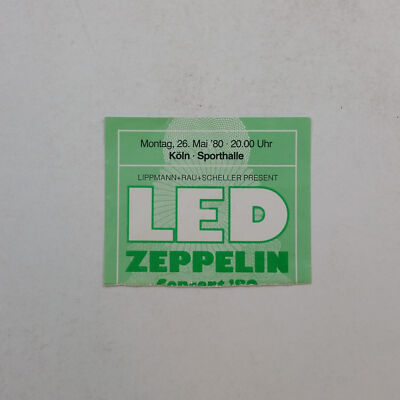 LED ZEPPELIN ''Tour Over Europe'' Orig Concert TICKET MAY 26, 1980 Koln Sporthalle
