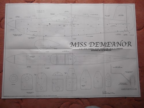 RCM&E Plans of the Miss Demeanor July 2008 semi scale 32" wingspan