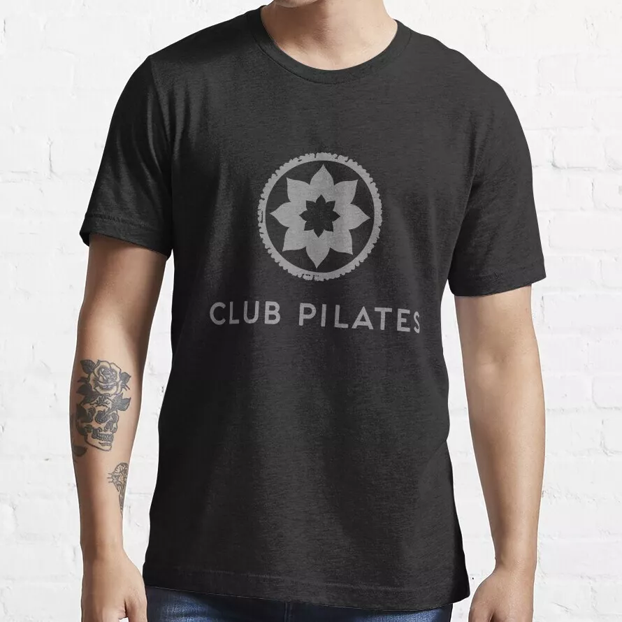 NEW Limited Funny Club Pilates Distressed Grey Logo51 T-shirt USA