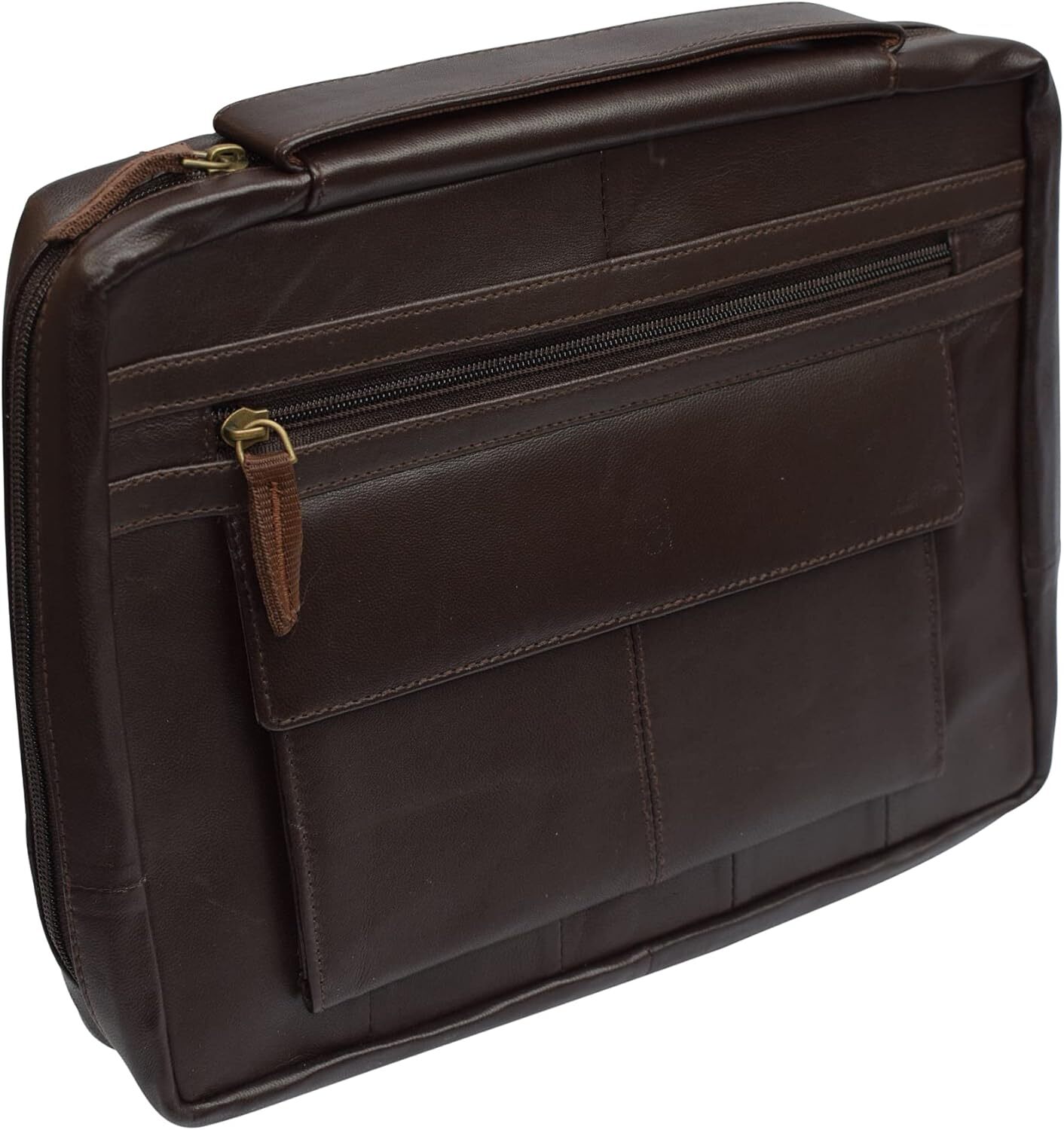 Genuine Leather Large Book Covers Bible with Handle (Brown) Brown