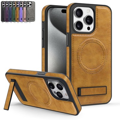 Magnetic Luxury Leather Phone Case With Stand For iphone 15 14 13 12 11 Pro Max