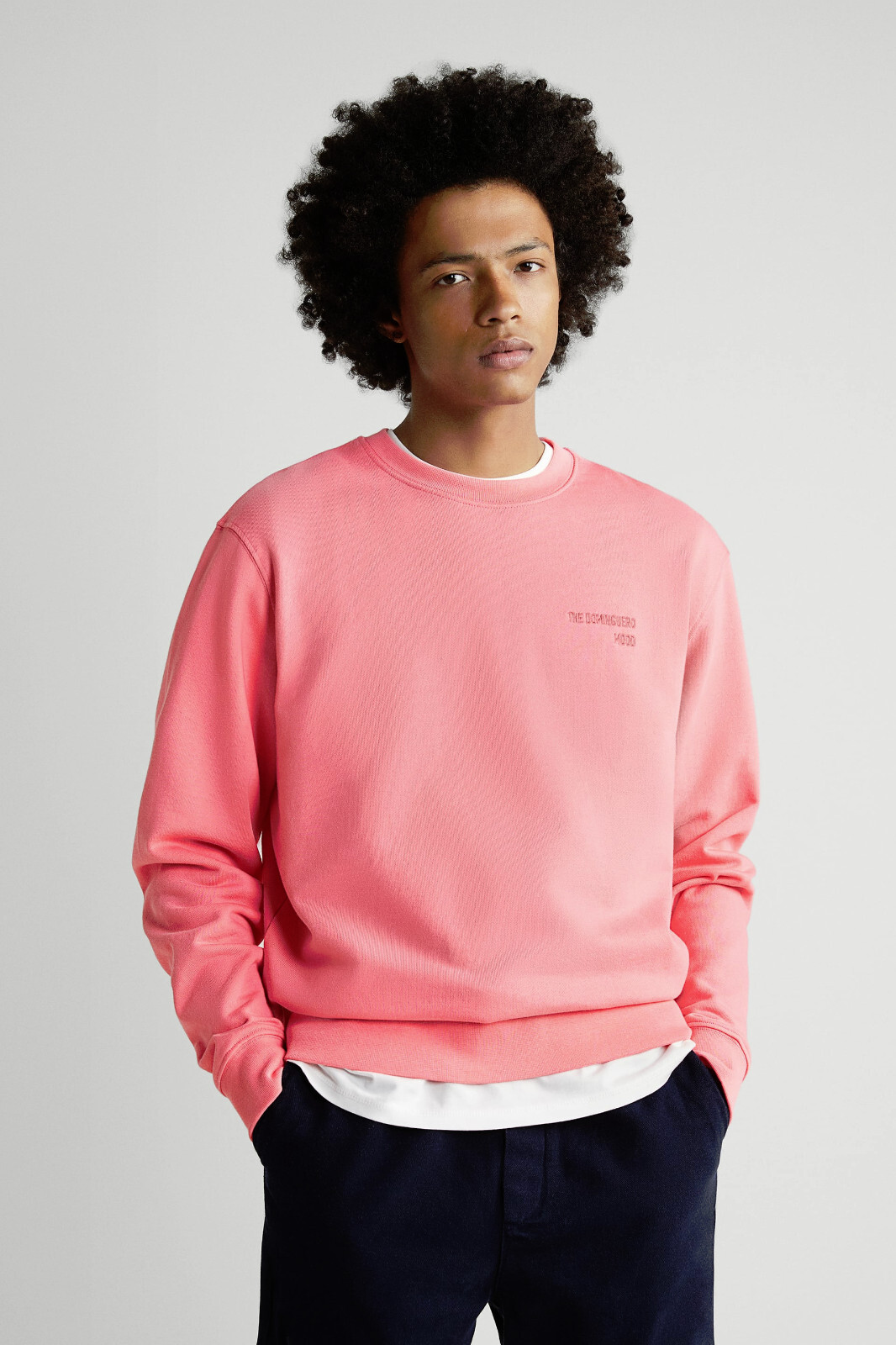 NWT Zara Menu0026#039;s Cotton EMBROIDERED TEXT SWEATSHIRT Salmon Size S  4087/400 | eBay