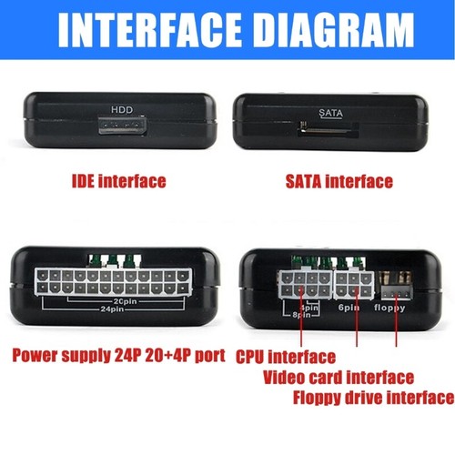 20pin/24pin Connectors PC Computer Diagnostic Tool Power Meter 12V 5V 3.3V - Picture 5 of 8