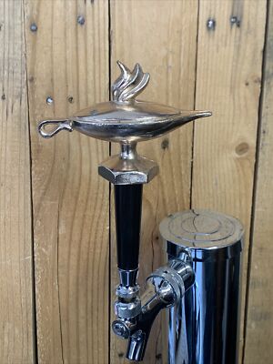 Lamp Of Knowledge Beer Tap Handle Vtg Metal Trophy School Victory Aladdin Genie