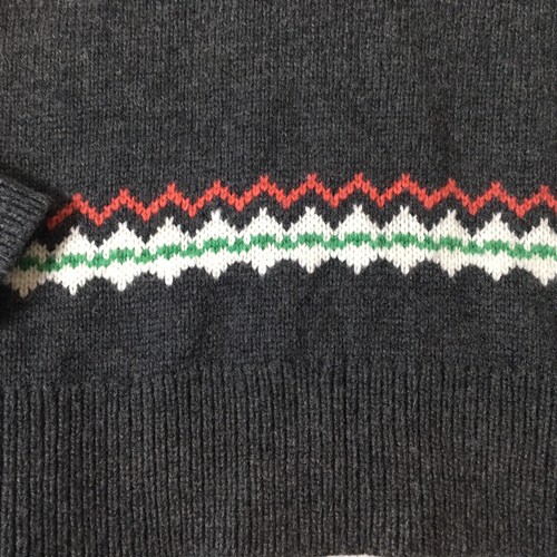 J. Crew Crewcuts Fair Isle Sweater Girls Size 10 Gray Nylon Lambswool Full Zip - Picture 9 of 12