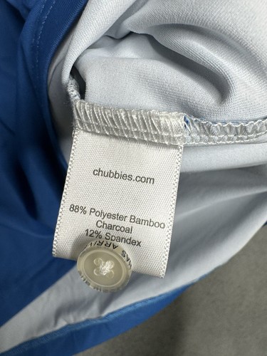 Camisa polo de golf Chubbies azul tropical/palmera de Hawai para hombre pequeña - Imagen 8 de 10