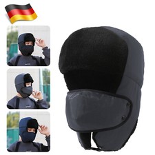 Fellmütze Russische Uschanka Pelzmütze Unisex Wintermütze Tschapka Uschanka Grau