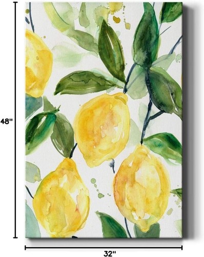 Elegant Lemon Branch Canvas Wall Art – 32"x48" Gallery Wrap for Living Rooms - Picture 10 of 10