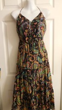 NWOT NINE WEST COTTON / SILK FLORAL HALTER SUMMER DRESS DRESS 8
