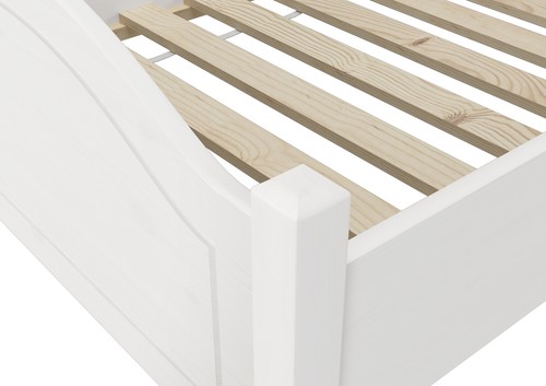 Solido letto bianco in Pino 100x200 con doghe rigide materasso 60.30-10WM - Foto 7 di 9