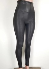 Spanx Women's Size Small Faux Black Leather Leggings Pants Stretch Causal