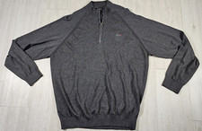 Greg Norman Mens Golf 1/4 Zip Lux Sweater Sz XL Lightweight Charcoal Heather