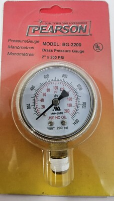 #ad #ad Pearson BG 2200 Brass Pressure Gauge 2quot; x 200 PSI $17.99
