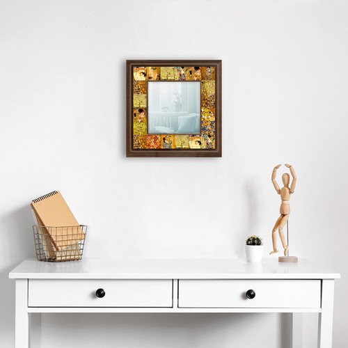 Handmade Mirror Wall Decor Hanging Wooden Frame Natural Stone Home Decor Gift - Picture 109 of 146