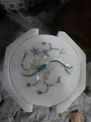 Marvelous Marble Inlay Tea Coffee Coaster Set Kitchen table use Home Decor p15