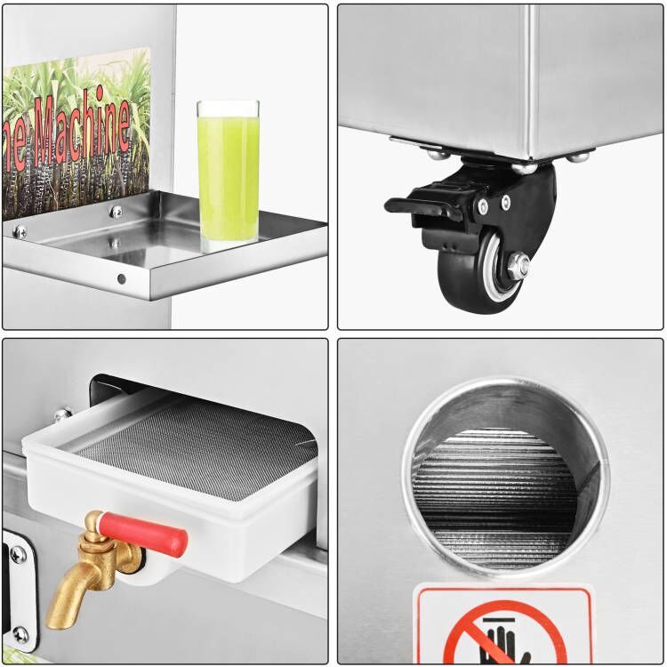 Electric Sugarcane Juicer Stainless Steel Extractor & Squeezer Grinder 110V USA