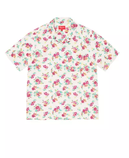 Supreme Floral Rayon S/S Shirt White Size XL SS20