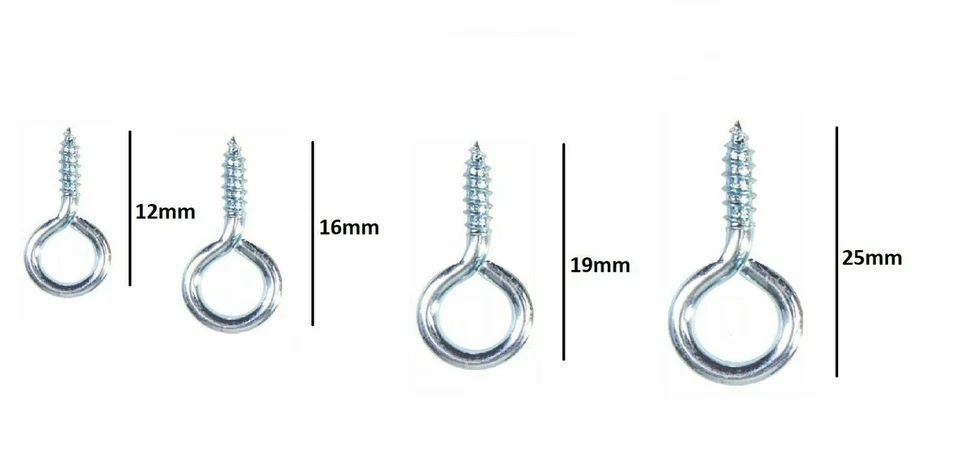 TINY SMALL STEEL PICTURE WIRE FRAME SCREW EYE HOOK Mini Hanging Ring !!! - Image 3 of 3