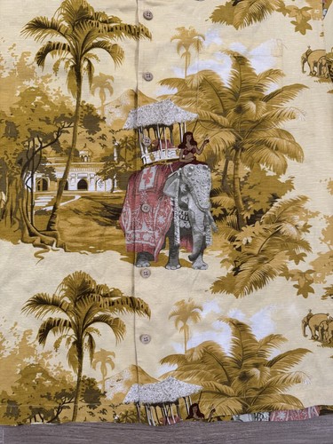 Tommy Bahama Men's Silk Button Shirt XL All Over Print Island Girl Elephant EUC - Picture 4 of 10