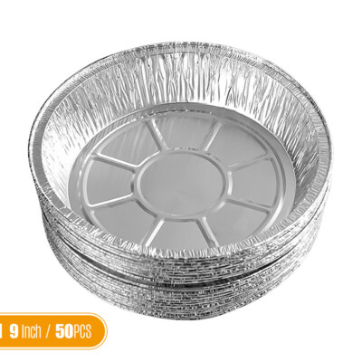 50PCS Inch Disposable Foil Plates Round Tin Foil Pie Pans for L2I3