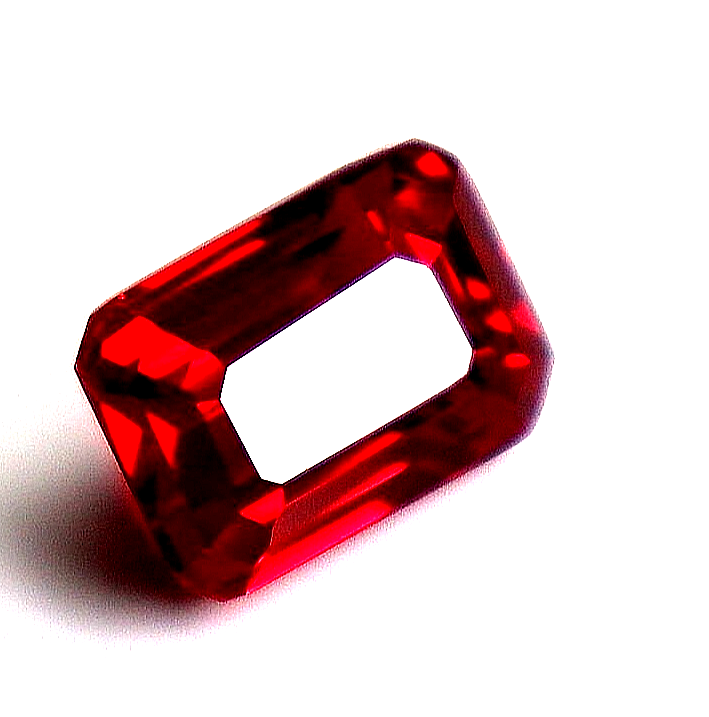 Certified 6.60 CT Burma Pigeon Blood Red Ruby Loose Gemstone Emerald Cut