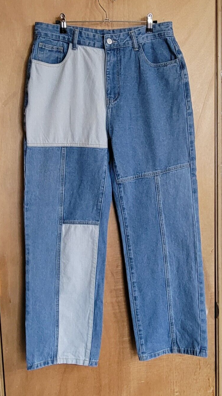 Jeans FAShion Large Colorrblock High Waisted-image