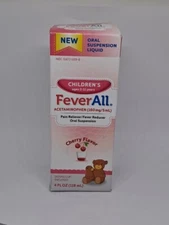 FeverAll  (Cherry Flavor) Acetaminophen (160mg/5mL) Exp 07/2026