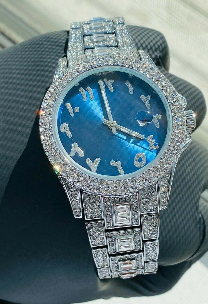 Blue iced shop out watch