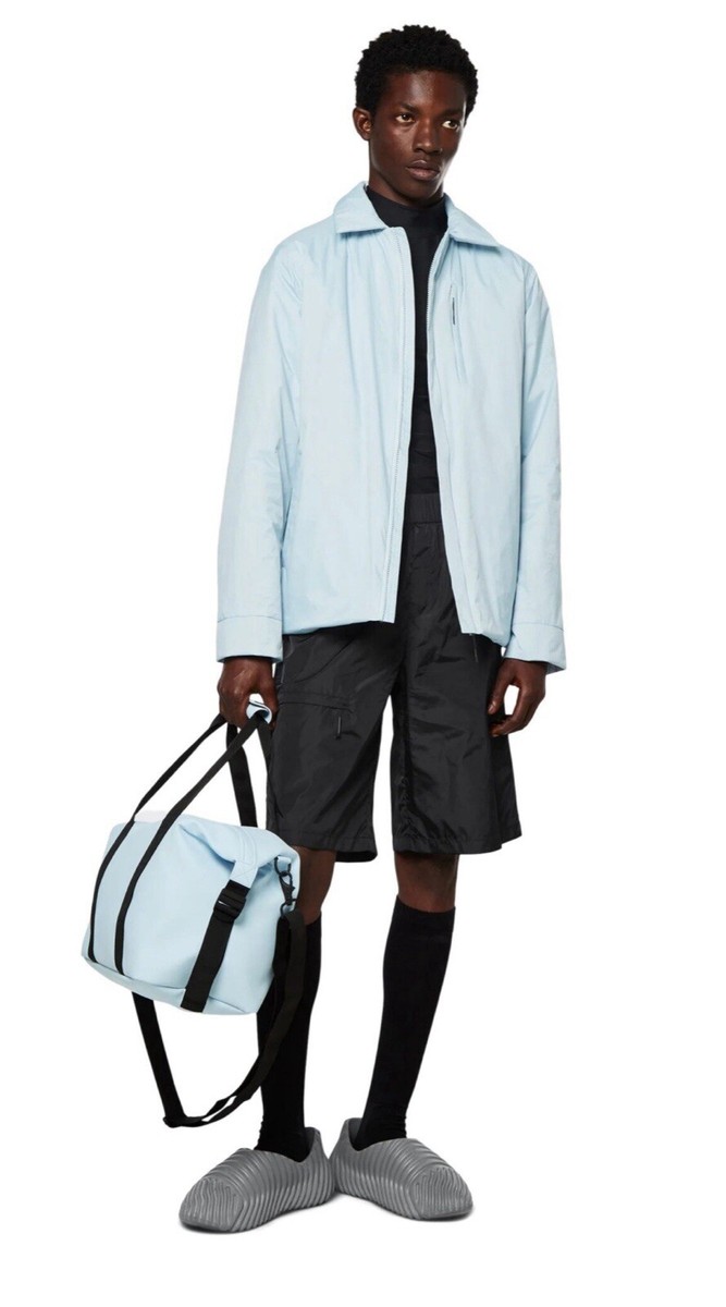 RAINS Womens Mens Sky Blue Waterproof Full Zip Fuse