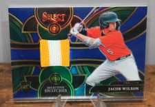 2024 Panini Select Jacob Wilson Selective Swatches Blue Prizm /49 Athletics